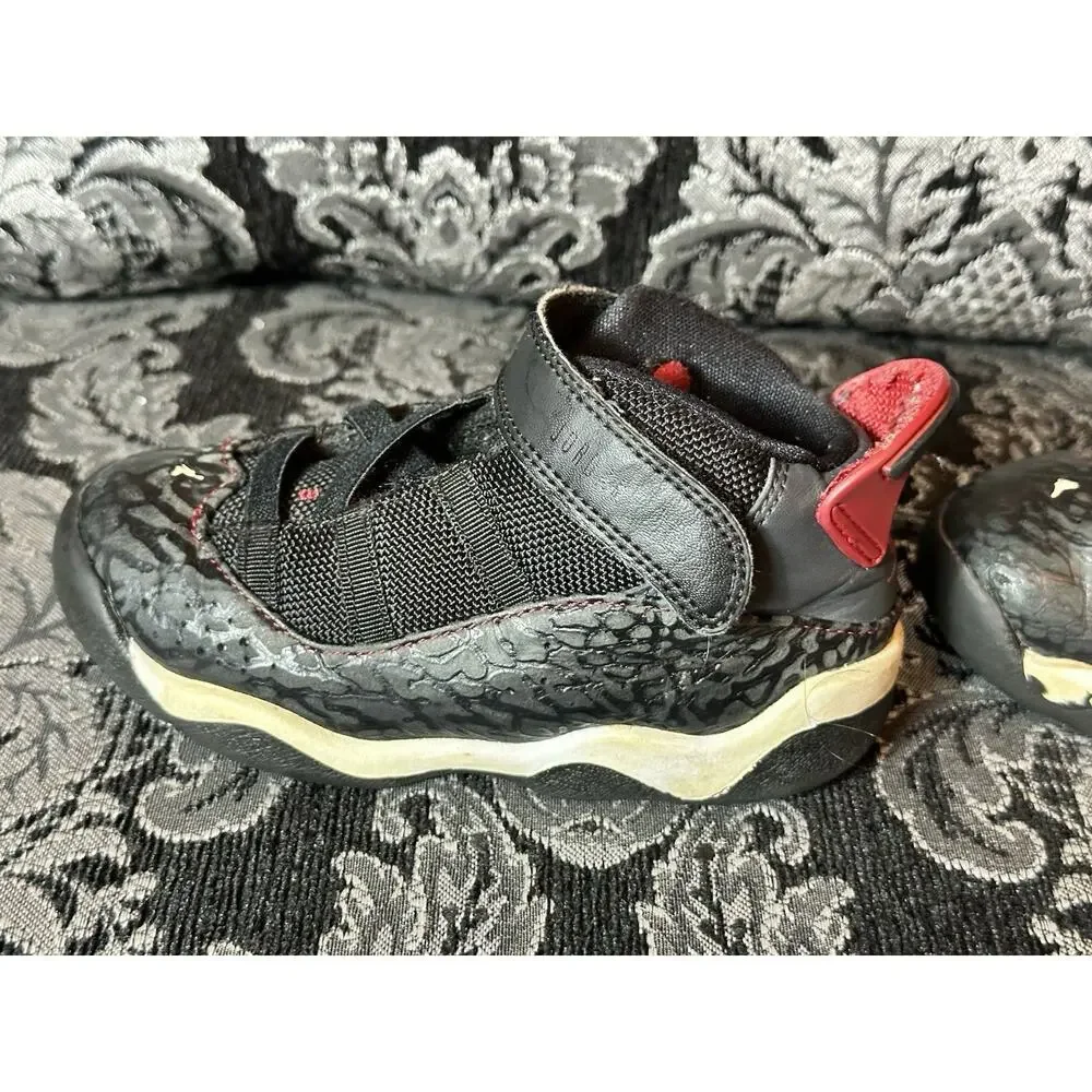 NIKE AIR JORDAN 6 RINGS Baby Toddler Shoes Size 9C Black Red White MJ School
